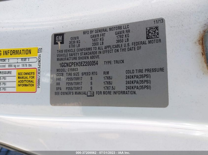 2014 CHEVROLET SILVERADO 1500 WORK TRUCK - 1GCNCPEH3EZ200054