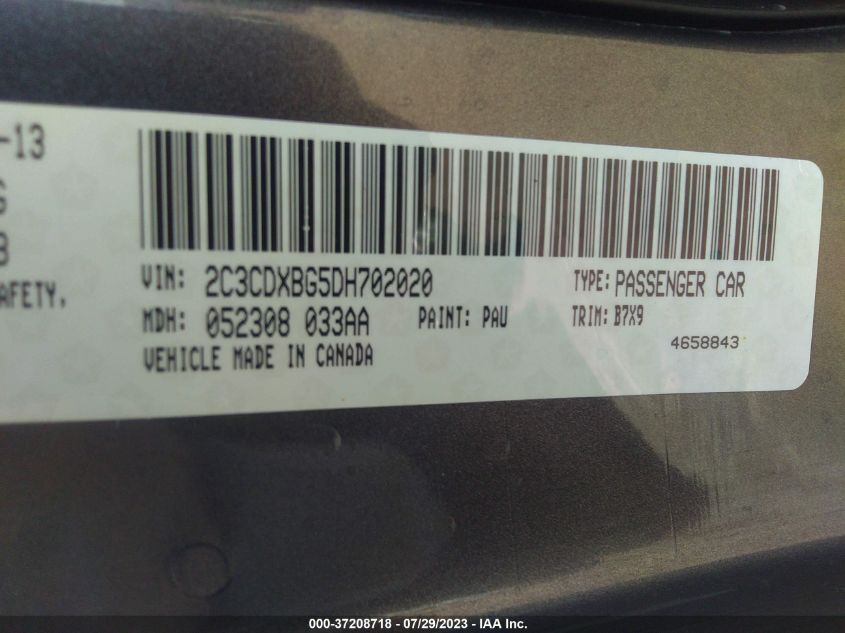 2013 DODGE CHARGER SE - 2C3CDXBG5DH702020