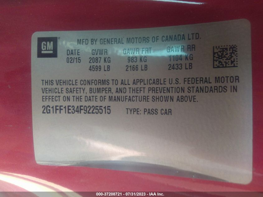 2015 CHEVROLET CAMARO LT - 2G1FF1E34F9225515