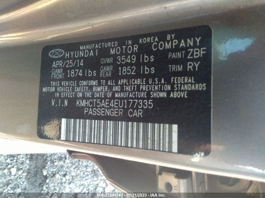 2014 HYUNDAI ACCENT GS - KMHCT5AE4EU177335
