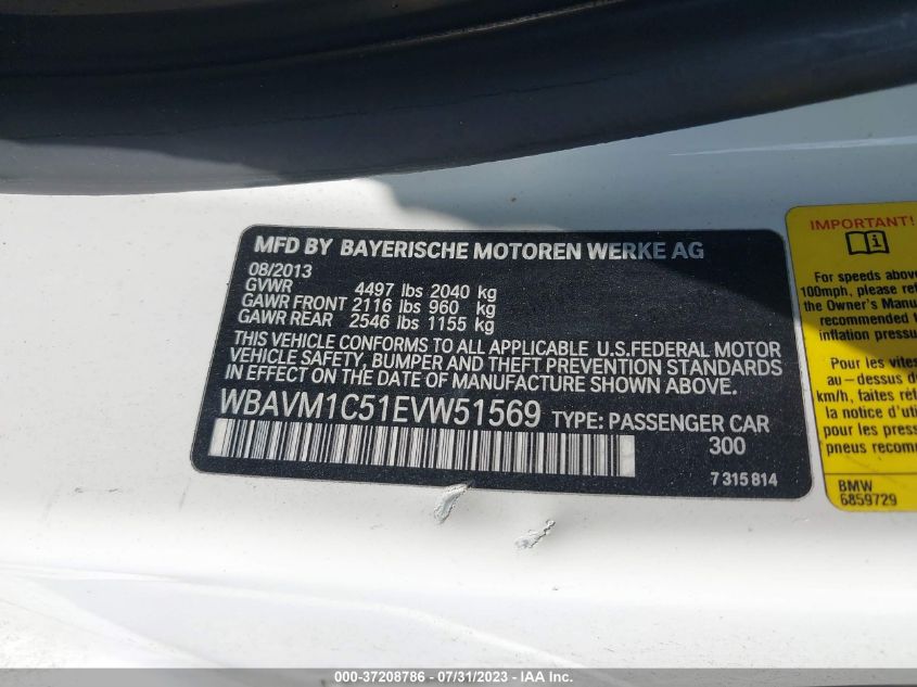 2014 BMW X1 SDRIVE28I - WBAVM1C51EVW51569