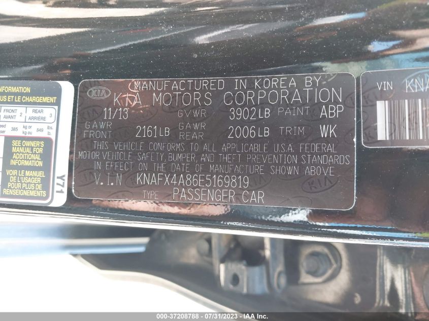 2014 KIA FORTE EX - KNAFX4A86E5169819