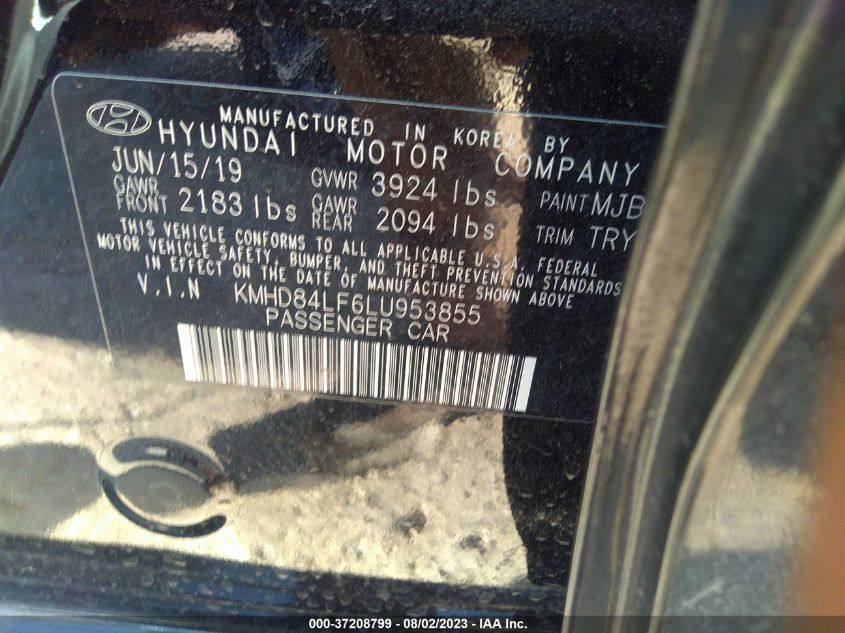 2020 HYUNDAI ELANTRA SEL - KMHD84LF6LU953855