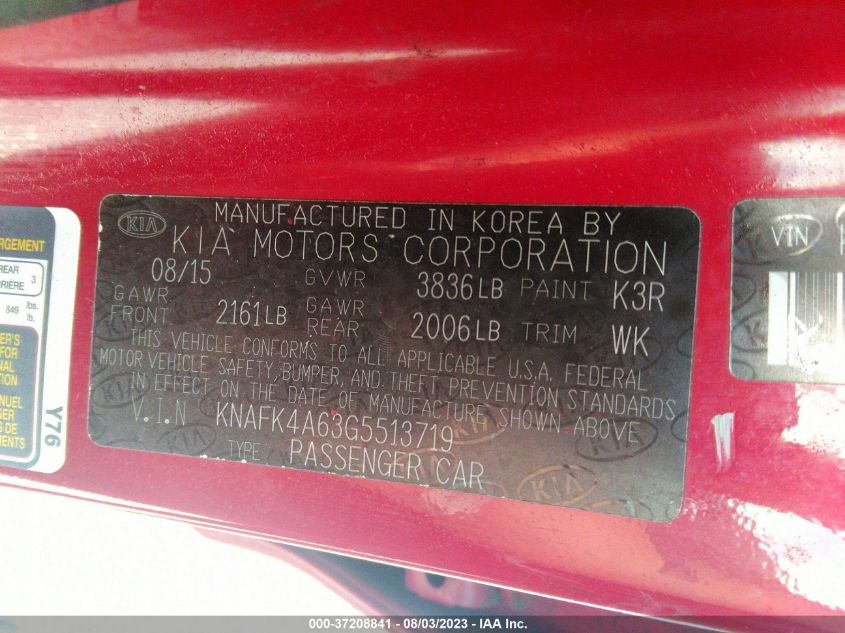 2016 KIA FORTE LX - KNAFK4A63G5513719