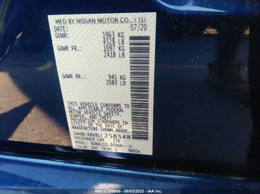 2020 NISSAN ALTIMA 2.5 S - 1N4BL4BV8LC258548