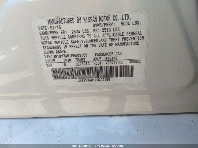 2015 INFINITI Q50 - JN1BV7AR1FM402159