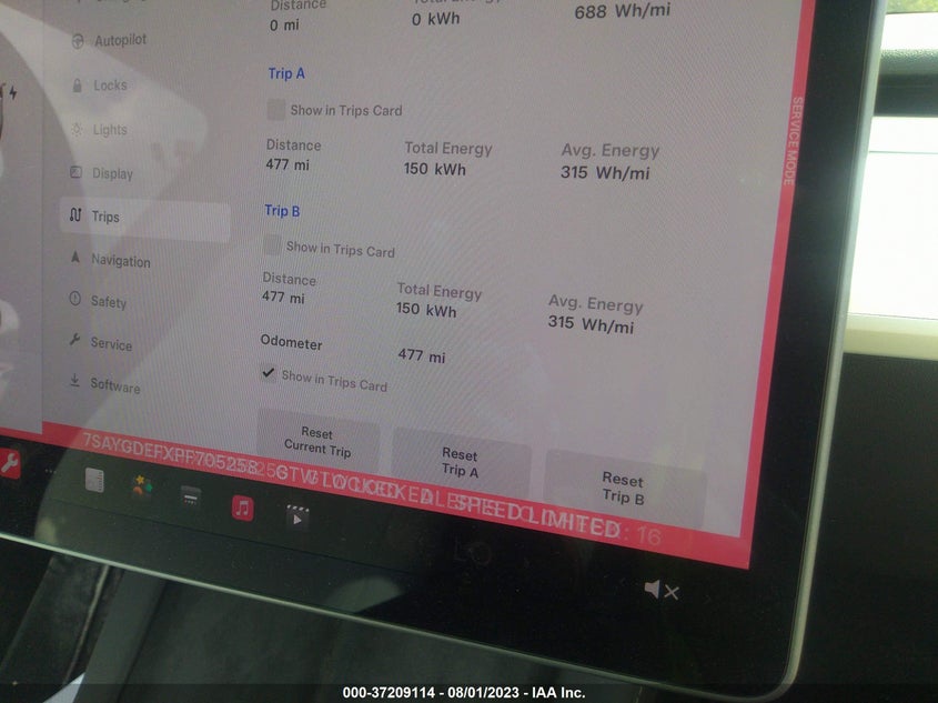 VIN 7SAYGDEFXPF705258 2023 TESLA MODEL Y