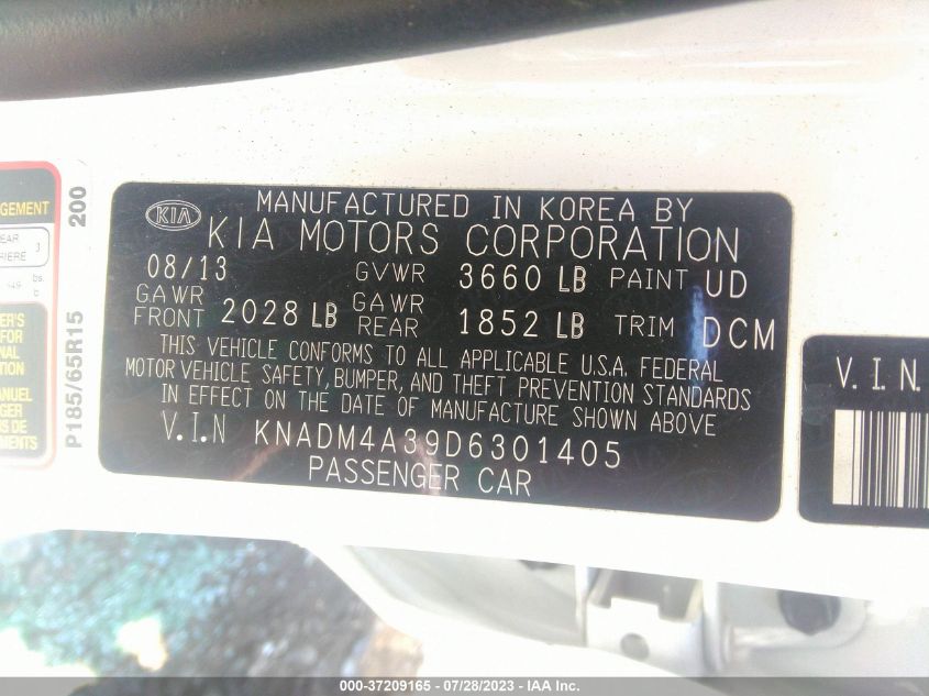 2013 KIA RIO LX - KNADM4A39D6301405