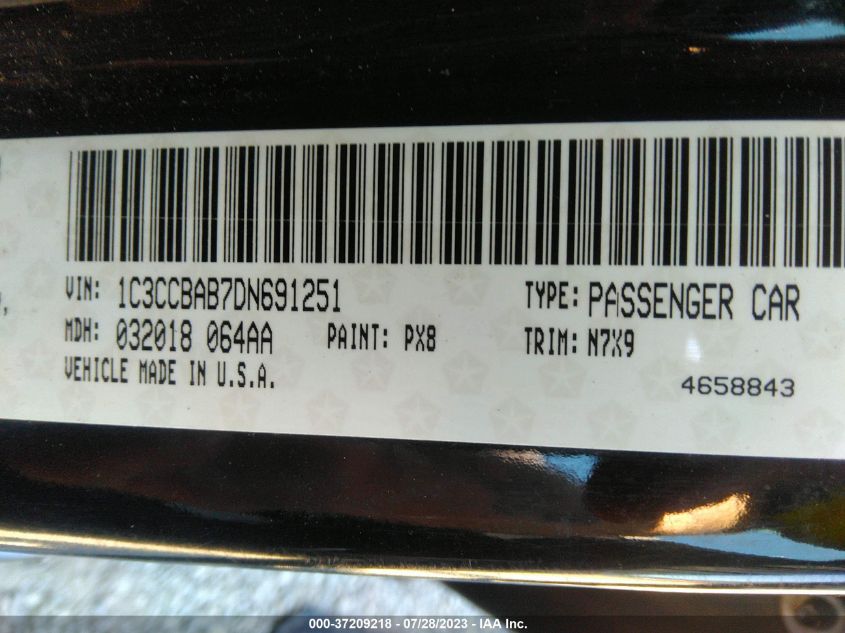 2013 CHRYSLER 200 LX - 1C3CCBAB7DN691251
