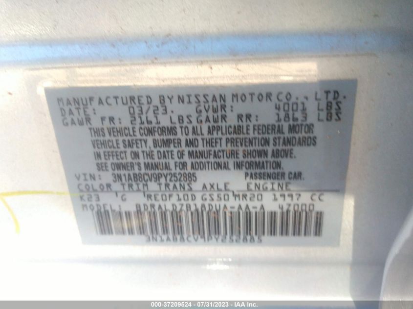 2023 NISSAN SENTRA SV - 3N1AB8CV9PY252885