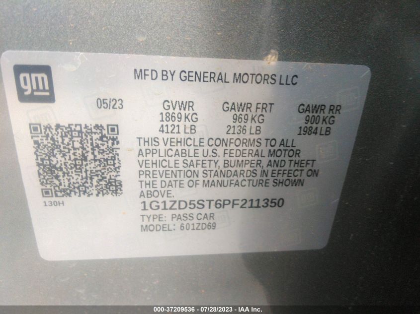 2023 CHEVROLET MALIBU LT - 1G1ZD5ST6PF211350