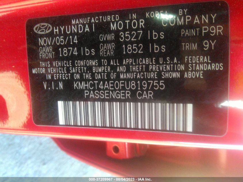 2015 HYUNDAI ACCENT GLS - KMHCT4AE0FU819755