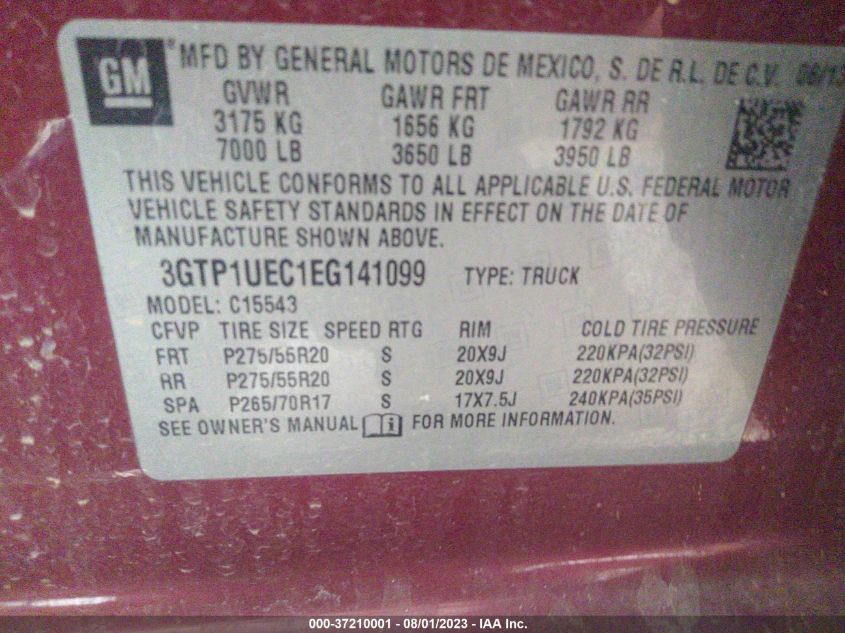2014 GMC SIERRA 1500 SLE - 3GTP1UEC1EG141099