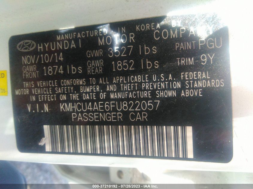 2015 HYUNDAI ACCENT GLS/SE - KMHCU4AE6FU822057