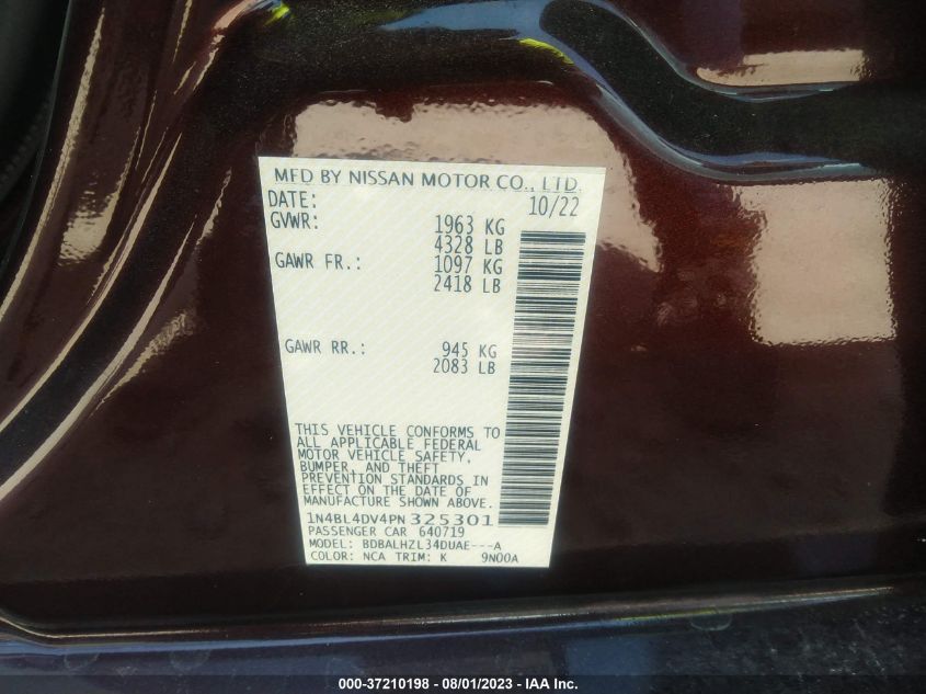 2023 NISSAN ALTIMA SV - 1N4BL4DV4PN325301