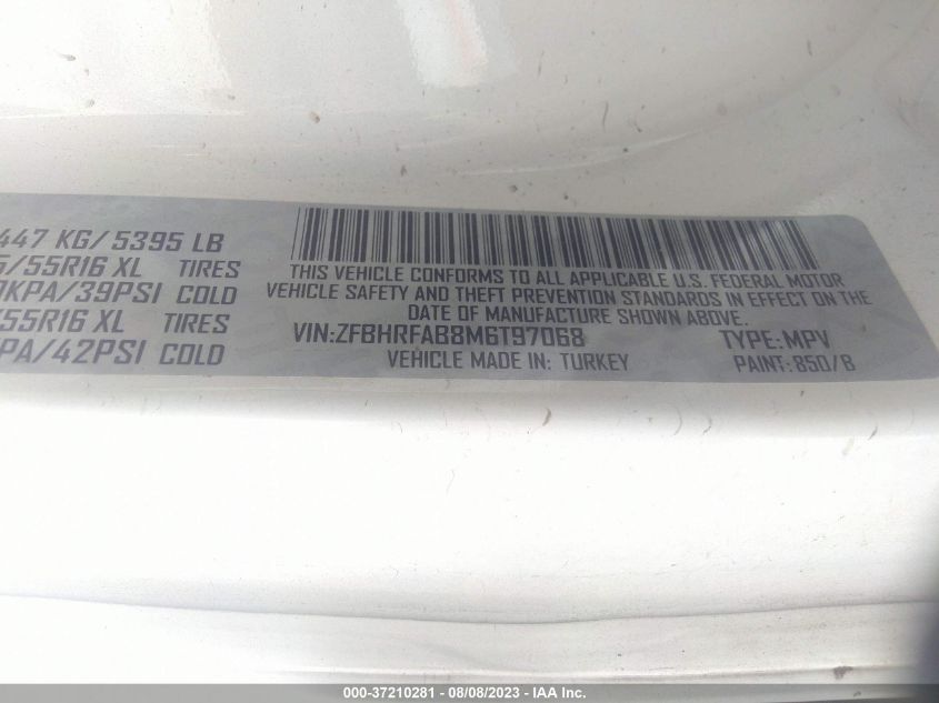 2021 RAM PROMASTER CITY TRADESMAN - ZFBHRFAB8M6T97068
