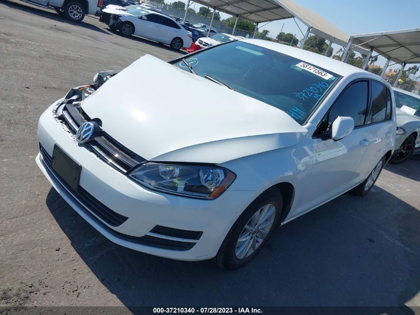 2016 VOLKSWAGEN GOLF S/SE/SEL - 3VW217AU6GM007233