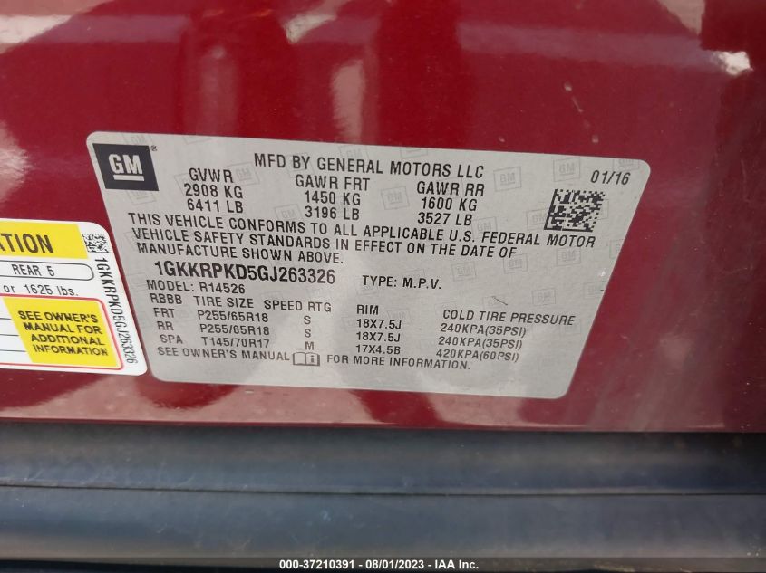 2016 GMC ACADIA SLE - 1GKKRPKD5GJ263326
