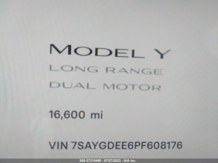 2023 TESLA MODEL Y - 7SAYGDEE6PF608176