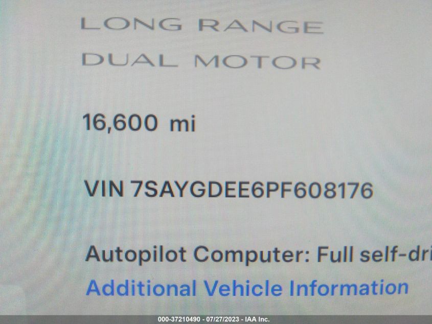 2023 TESLA MODEL Y - 7SAYGDEE6PF608176