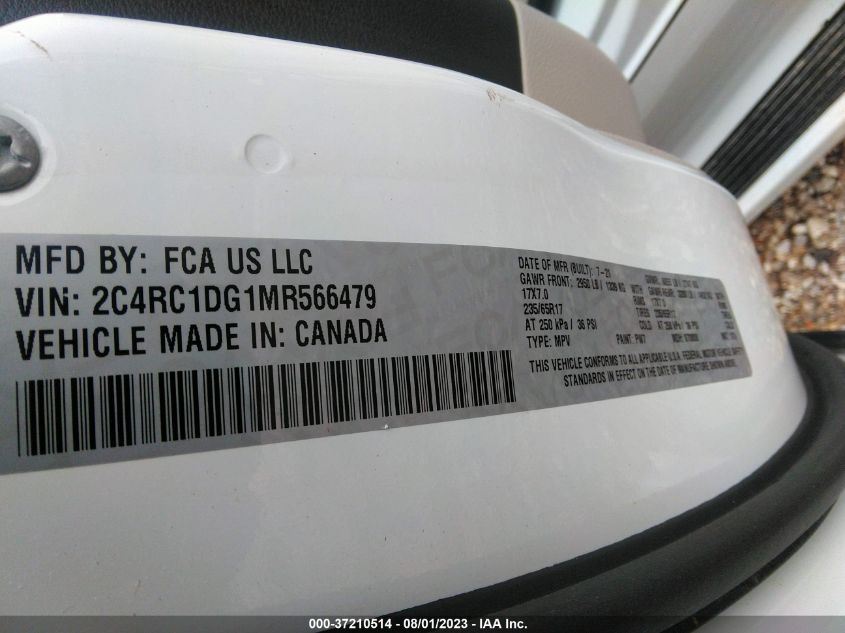 VIN 2C4RC1DG1MR566479 2021 CHRYSLER VOYAGER LXI