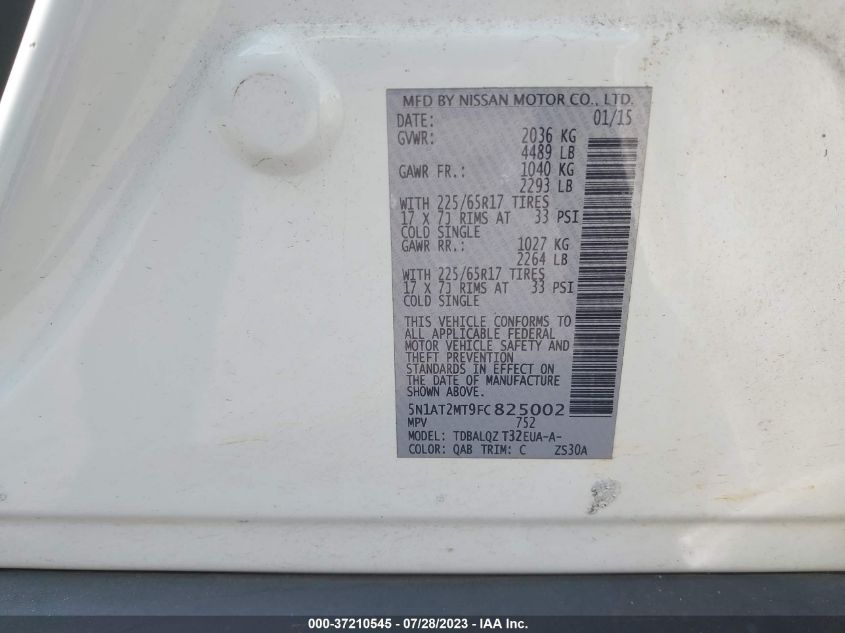 2015 NISSAN ROGUE SV/SL/S - 5N1AT2MT9FC825002