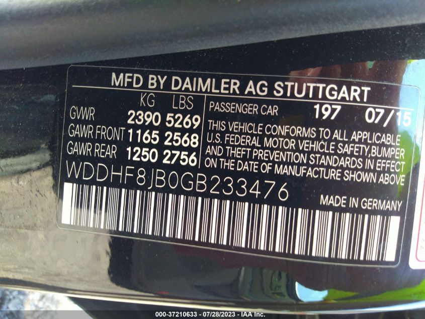 2016 MERCEDES-BENZ E-CLASS E 350 - WDDHF8JB0GB233476