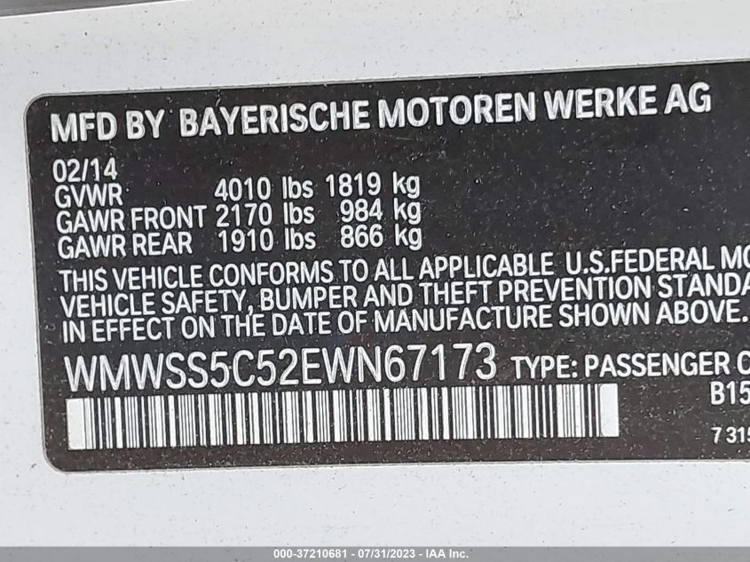 2014 MINI PACEMAN COOPER S - WMWSS5C52EWN67173