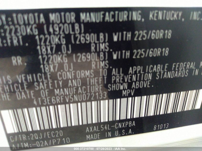 2022 TOYOTA RAV4 XSE - 4T3E6RFV5NU072133
