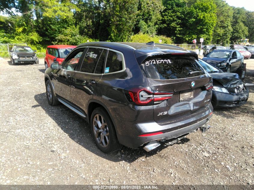 2022 BMW X3 XDRIVE30I - 5UX53DP08N9M67856