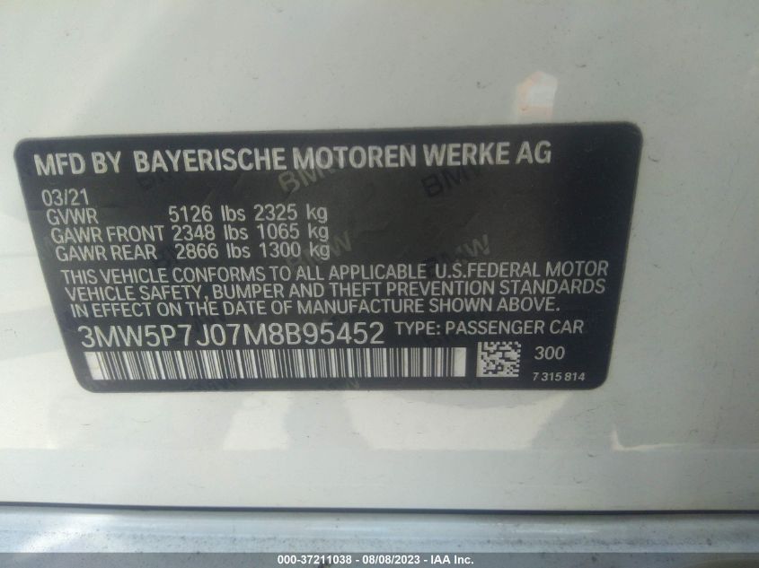 3MW5P7J07M8B95452 BMW 3 Series 330E 9