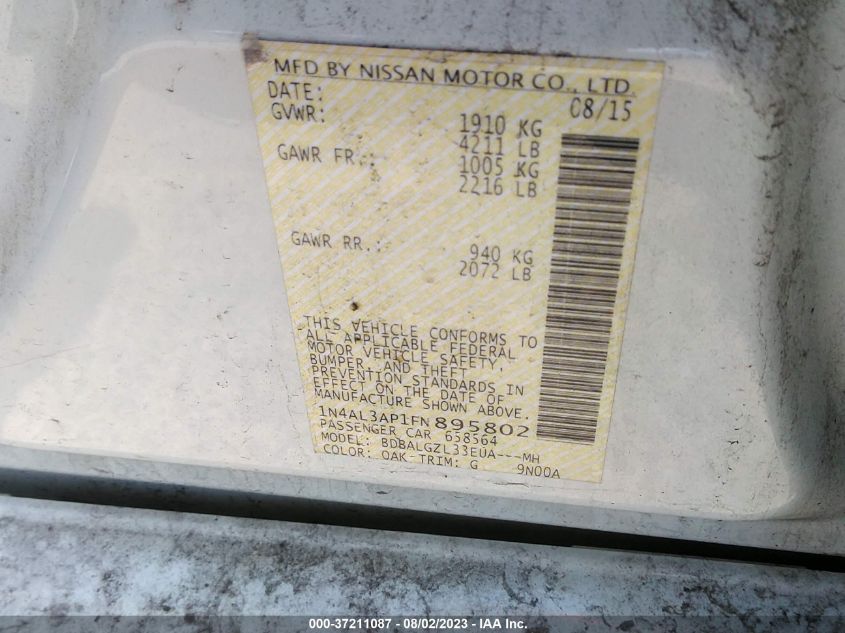 2015 NISSAN ALTIMA 2.5 S - 1N4AL3AP1FN895802