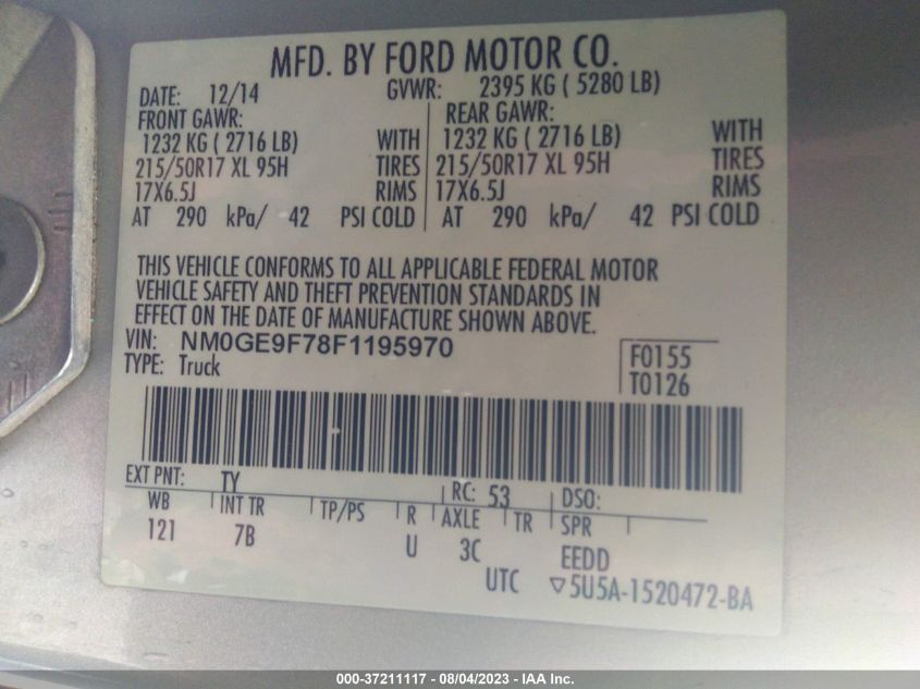 2015 FORD TRANSIT CONNECT WAGON XLT - NM0GE9F78F1195970