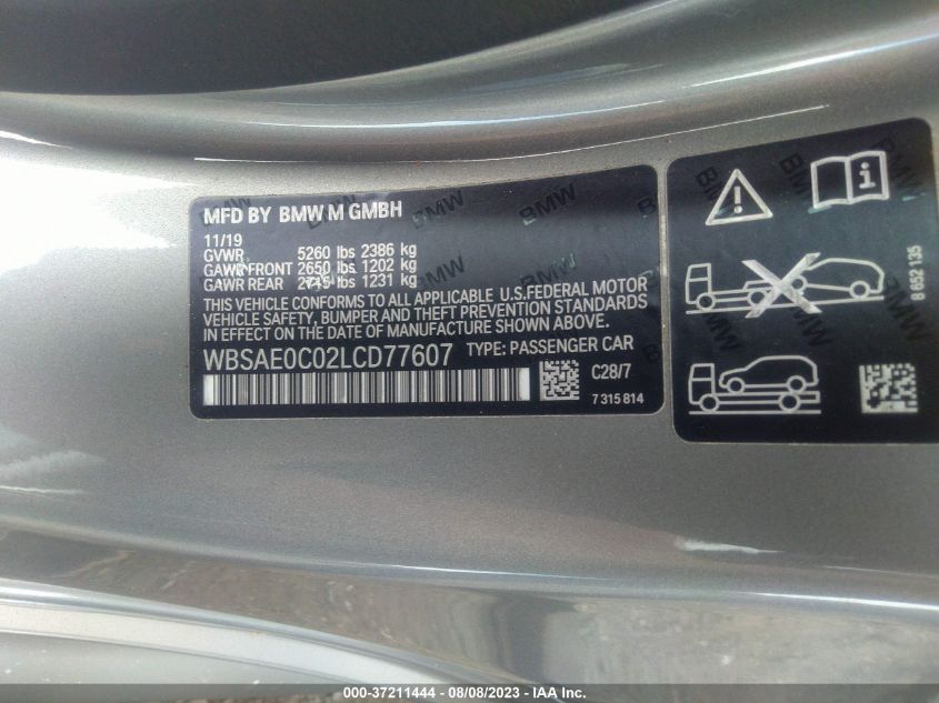 2020 BMW M8 - WBSAE0C02LCD77607