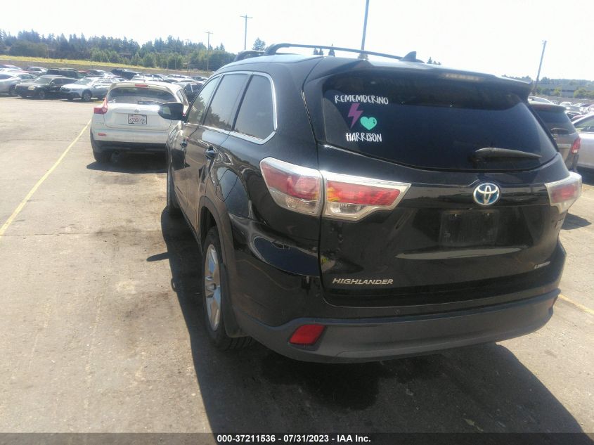 2015 TOYOTA HIGHLANDER HYBRID LIMITED 5TDDCRFHXFS010129
