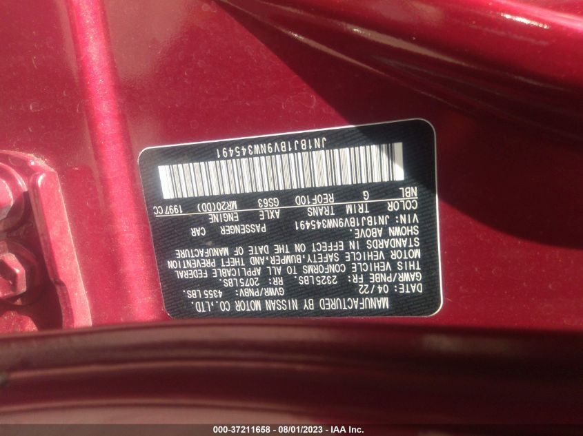 2022 NISSAN ROGUE SPORT SV - JN1BJ1BV9NW345491