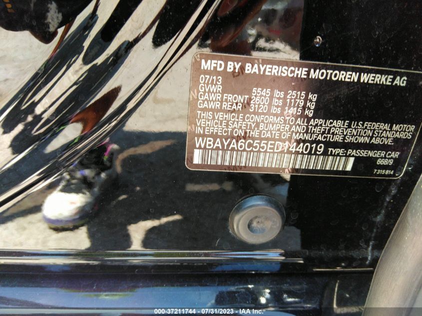 2014 BMW 7 SERIES 740I - WBAYA6C55ED144019