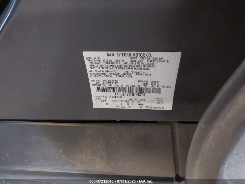 2015 FORD TAURUS SEL - 1FAHP2H89FG148707