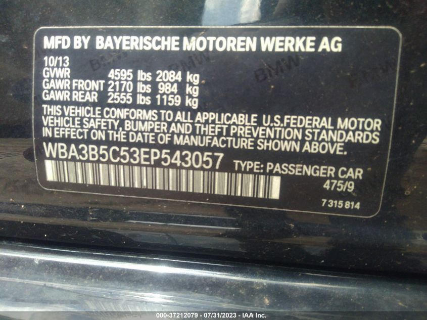2014 BMW 3 SERIES 328I XDRIVE - WBA3B5C53EP543057