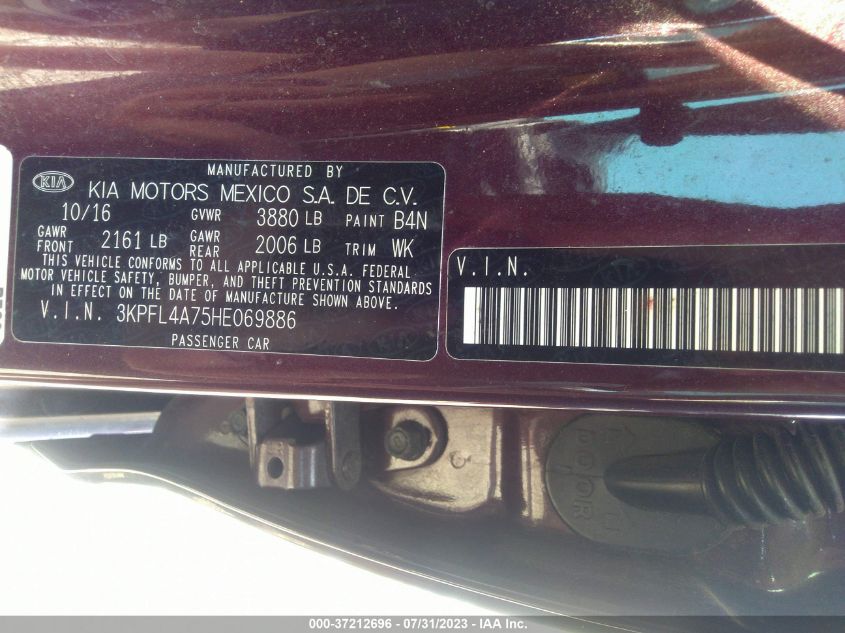 2017 KIA FORTE LX/S - 3KPFL4A75HE069886
