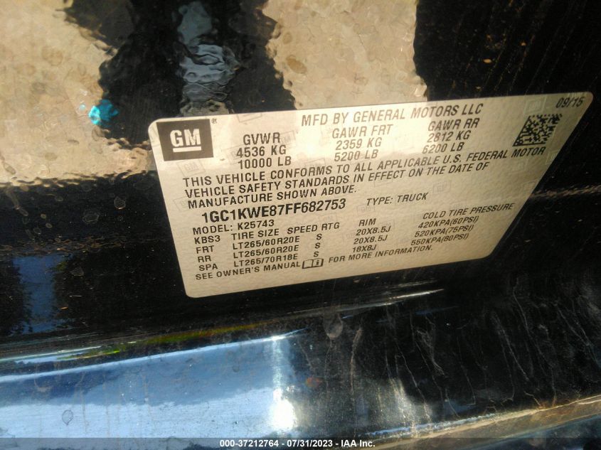 2015 CHEVROLET SILVERADO 2500HD LTZ - 1GC1KWE87FF682753