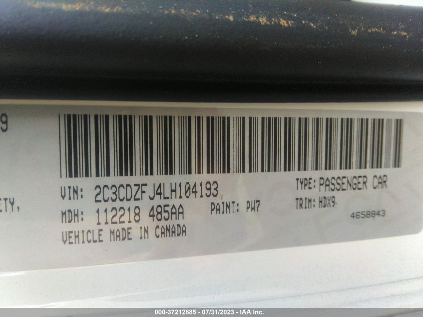 2020 DODGE CHALLENGER R/T SCAT PACK - 2C3CDZFJ4LH104193
