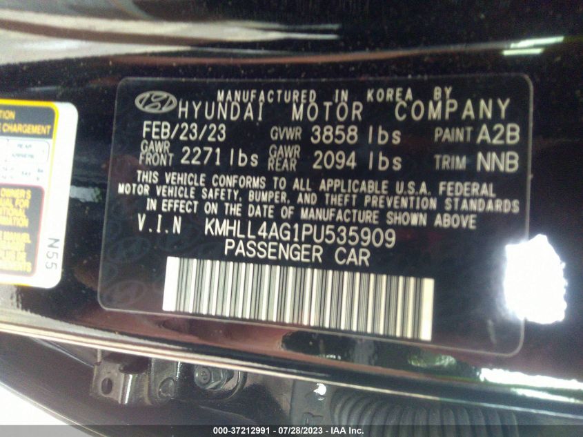 KMHLL4AG1PU535909 Hyundai Elantra SE 9