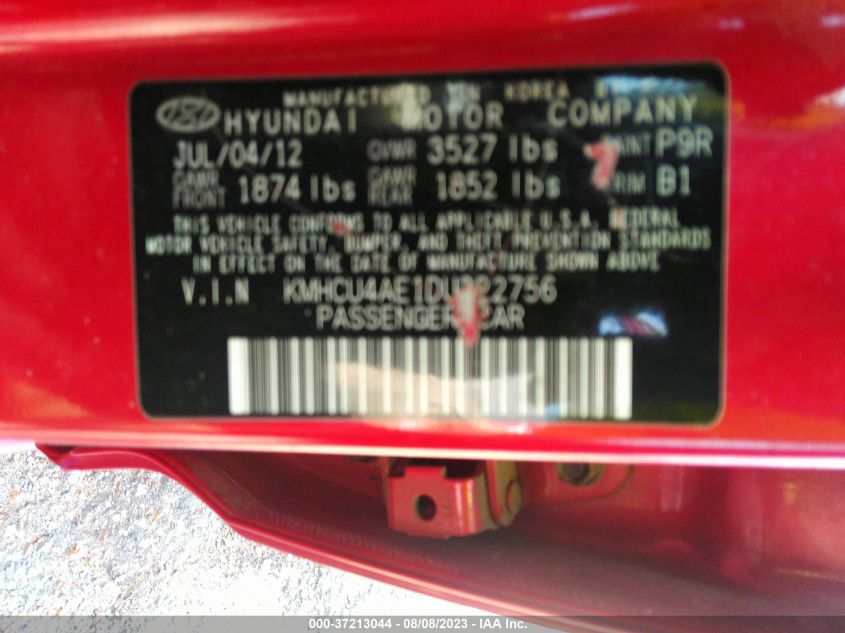 2013 HYUNDAI ACCENT GLS - KMHCU4AE1DU322756