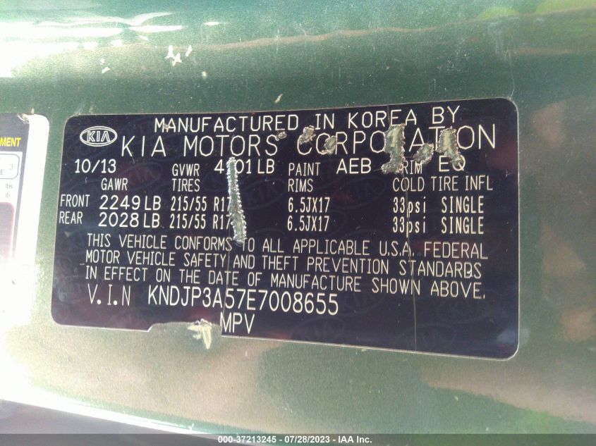 2014 KIA SOUL + - KNDJP3A57E7008655