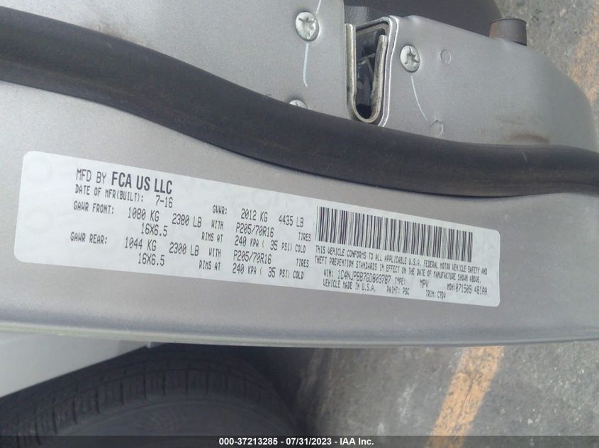 2016 JEEP PATRIOT SPORT - 1C4NJPBB7GD803787