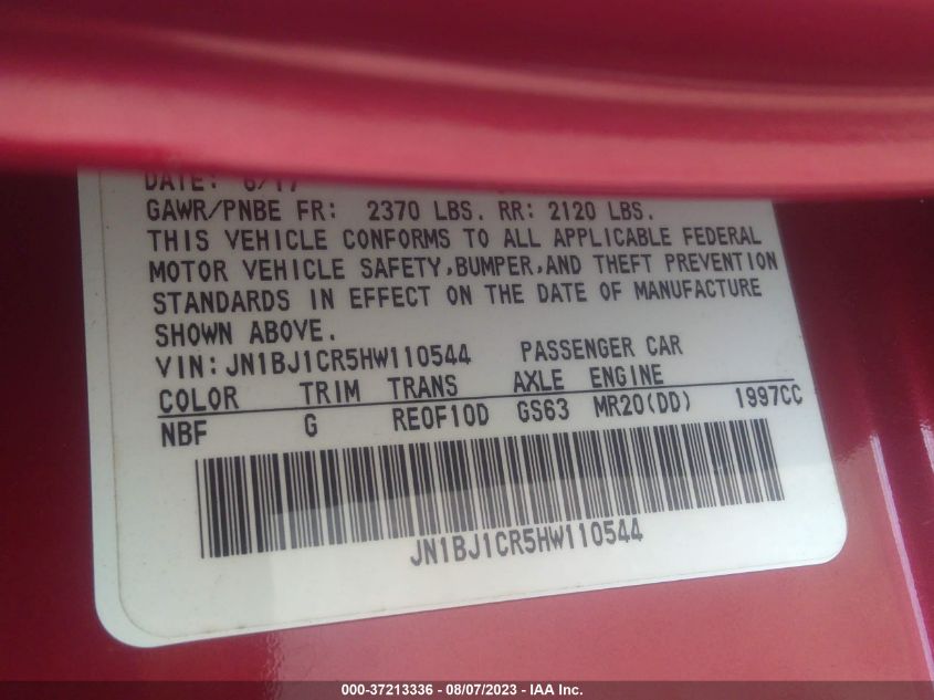 2017 NISSAN ROGUE SPORT S - JN1BJ1CR5HW110544