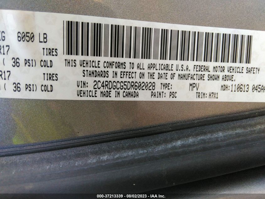 2013 DODGE GRAND CARAVAN SXT - 2C4RDGCG5DR602028