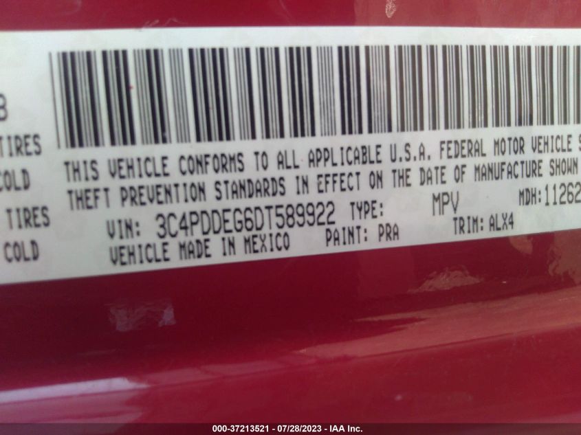 2013 DODGE JOURNEY R/T - 3C4PDDEG6DT589922