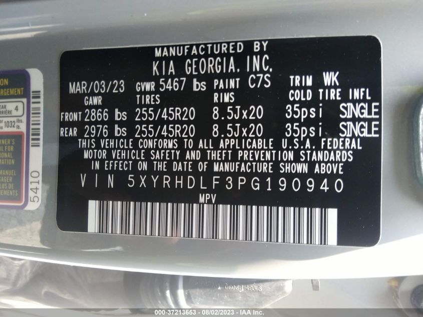 2023 KIA SORENTO X-LINE EX - 5XYRHDLF3PG190940